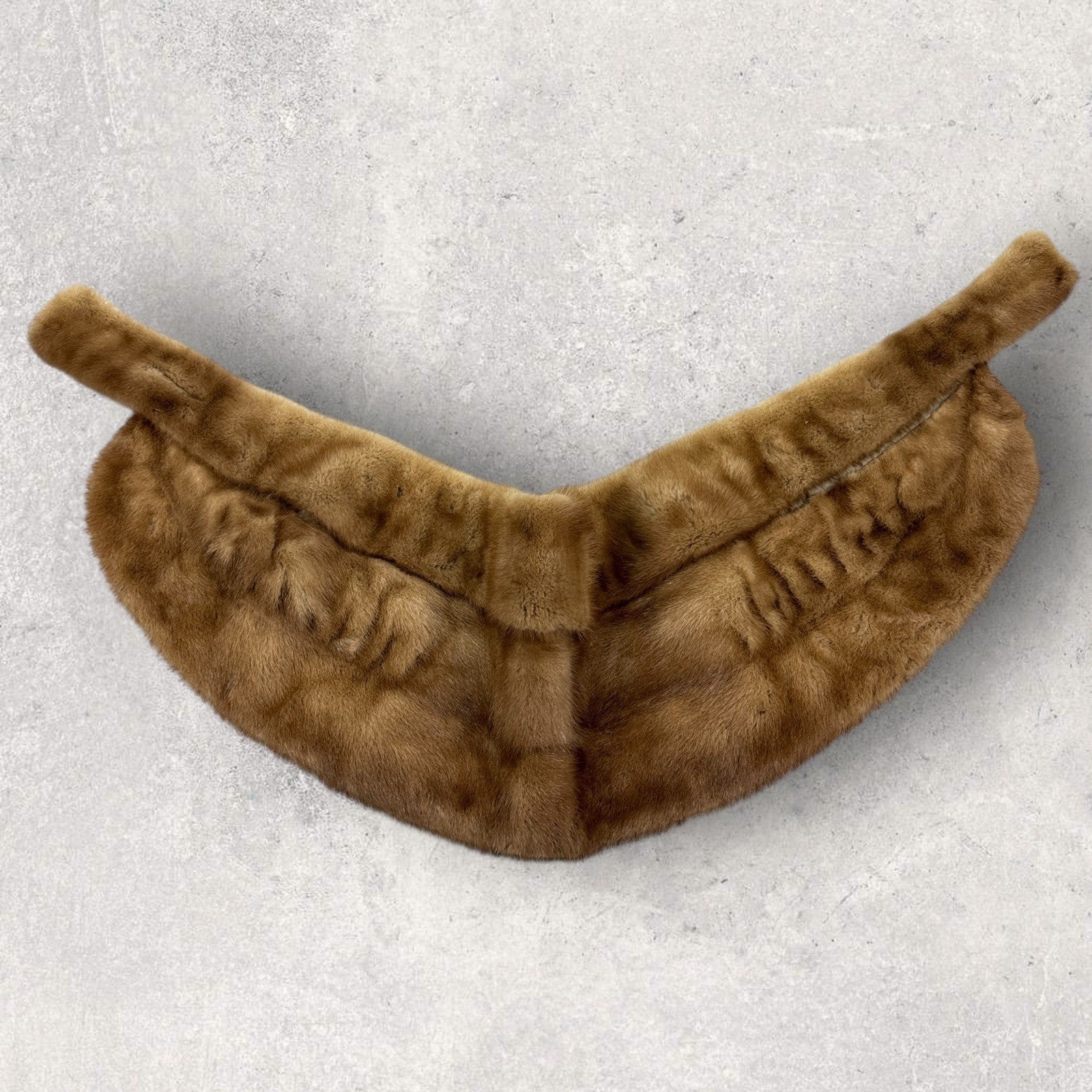 Vintage Reid & Forte Mink Fur Collar Shawl Brown Womens Elegant