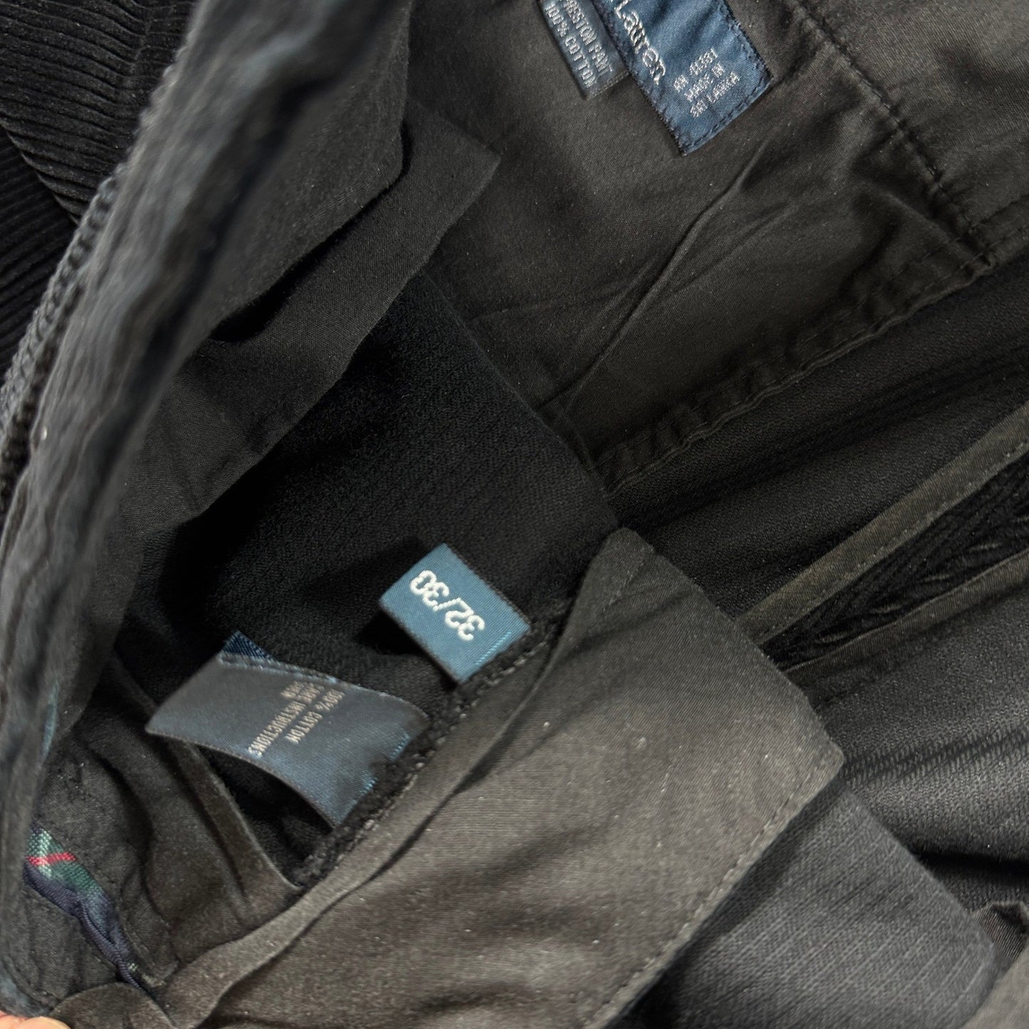 Polo Ralph Lauren Preston Pants mens 32x30 Black Corduroy Trousers Classic Fit