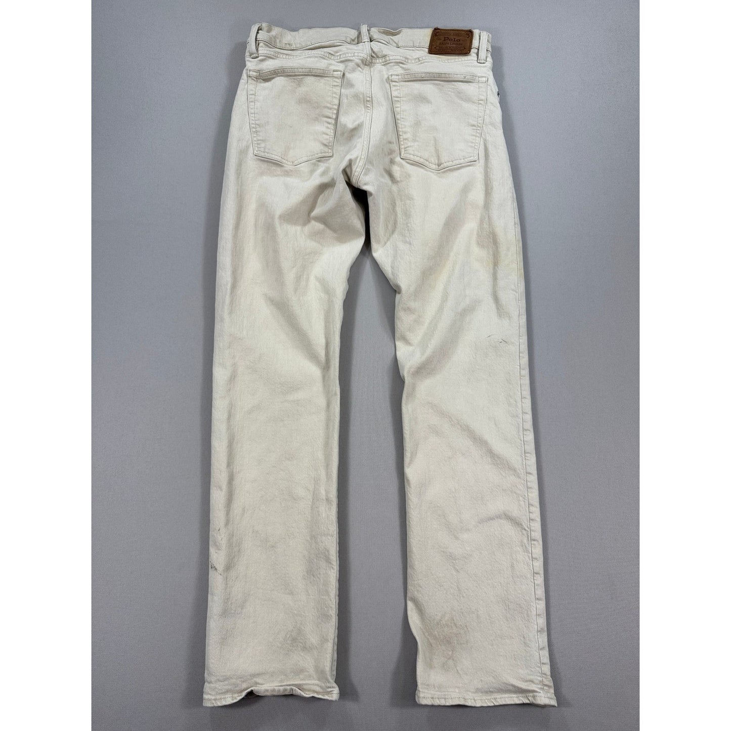 Polo Ralph Lauren Jeans Mens 36x34 Beige Dungerees Pants Straight Leg