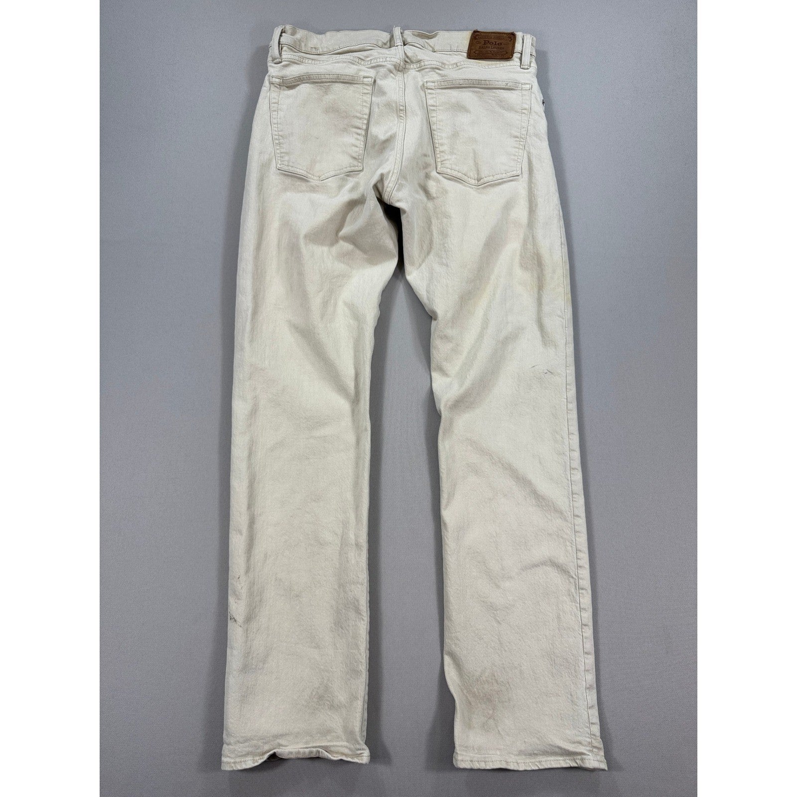 Polo Ralph Lauren Jeans Mens 36x34 Beige Dungerees Pants Straight Leg
