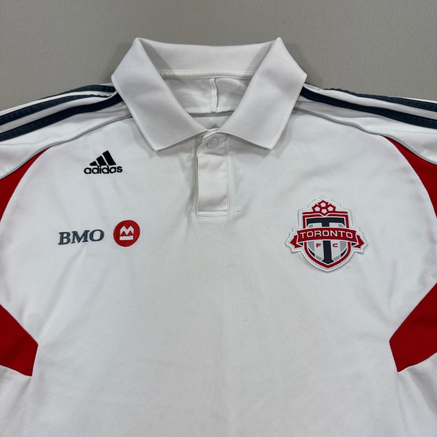 Adidas Toronto FC Soccer Jersey Polo Shirt mens Size Small White Red