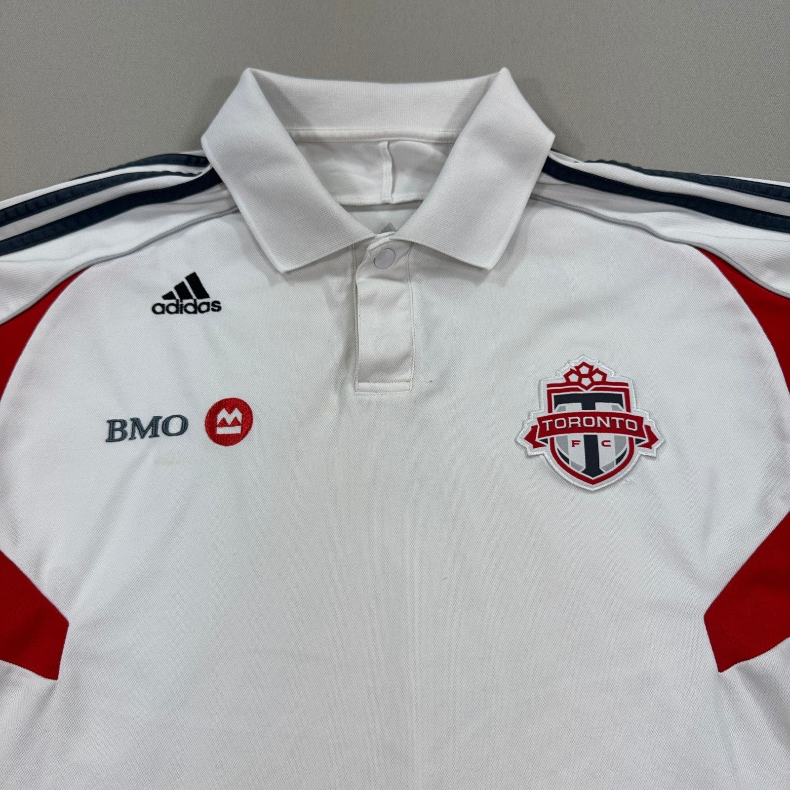 Adidas Toronto FC Soccer Jersey Polo Shirt mens Size Small White Red