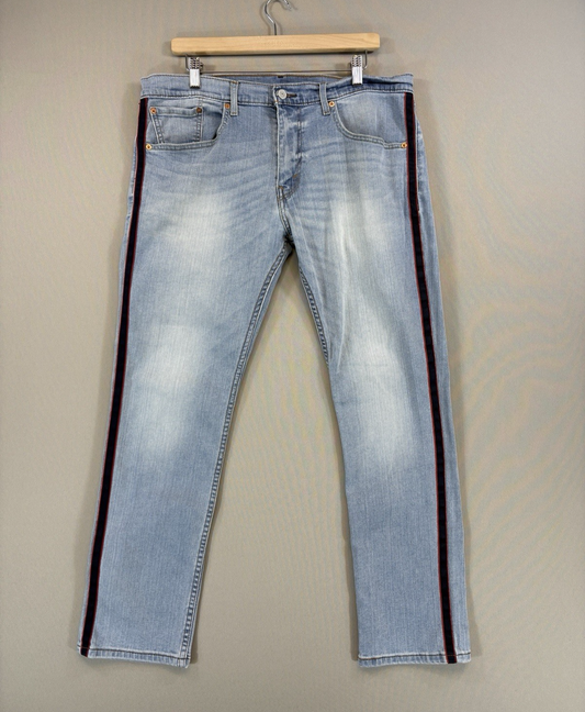 Levis 655040189 Jeans Skinny Straight Fit Mens Size 36x30 Blue Denim Light Wash