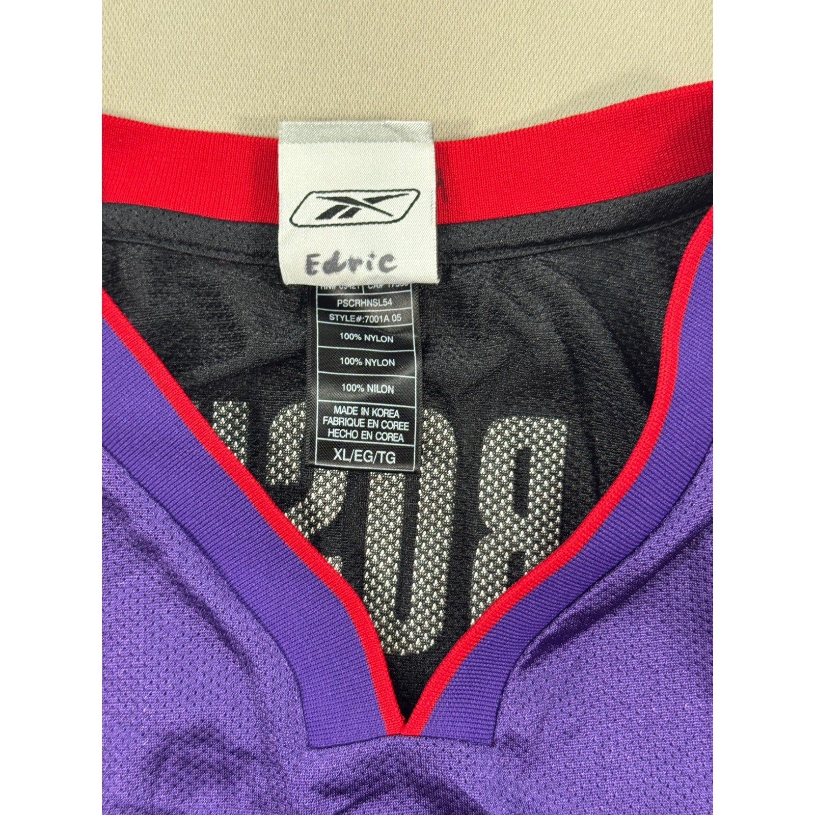 VTG Reebok Toronto Raptors Reebok NBA Jersey mens XL Tank Purple #4 Chris Bosh