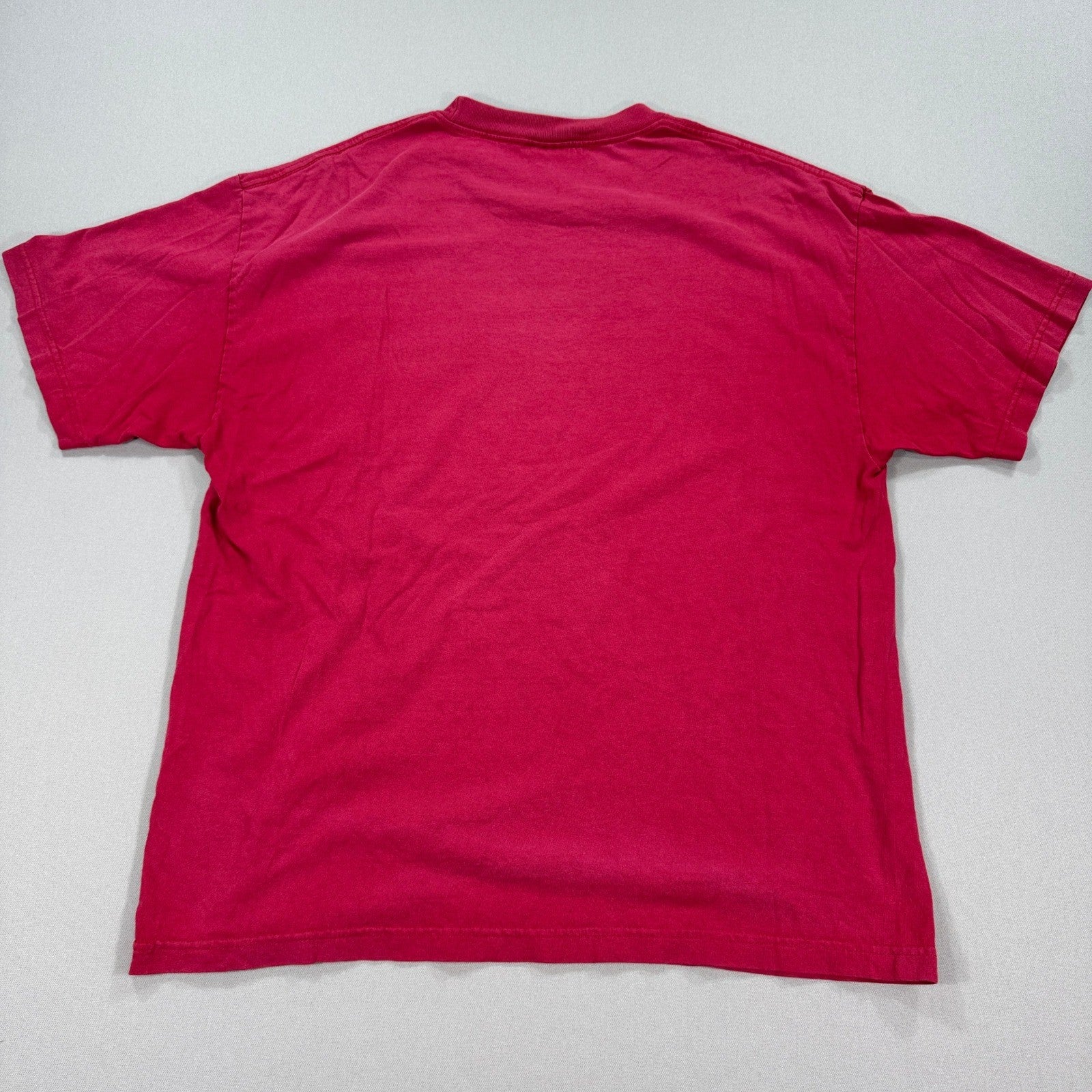 Vintage Y2K Tommy Hilfiger Spell Out Logo Tee - mens XL Red Classic Fit