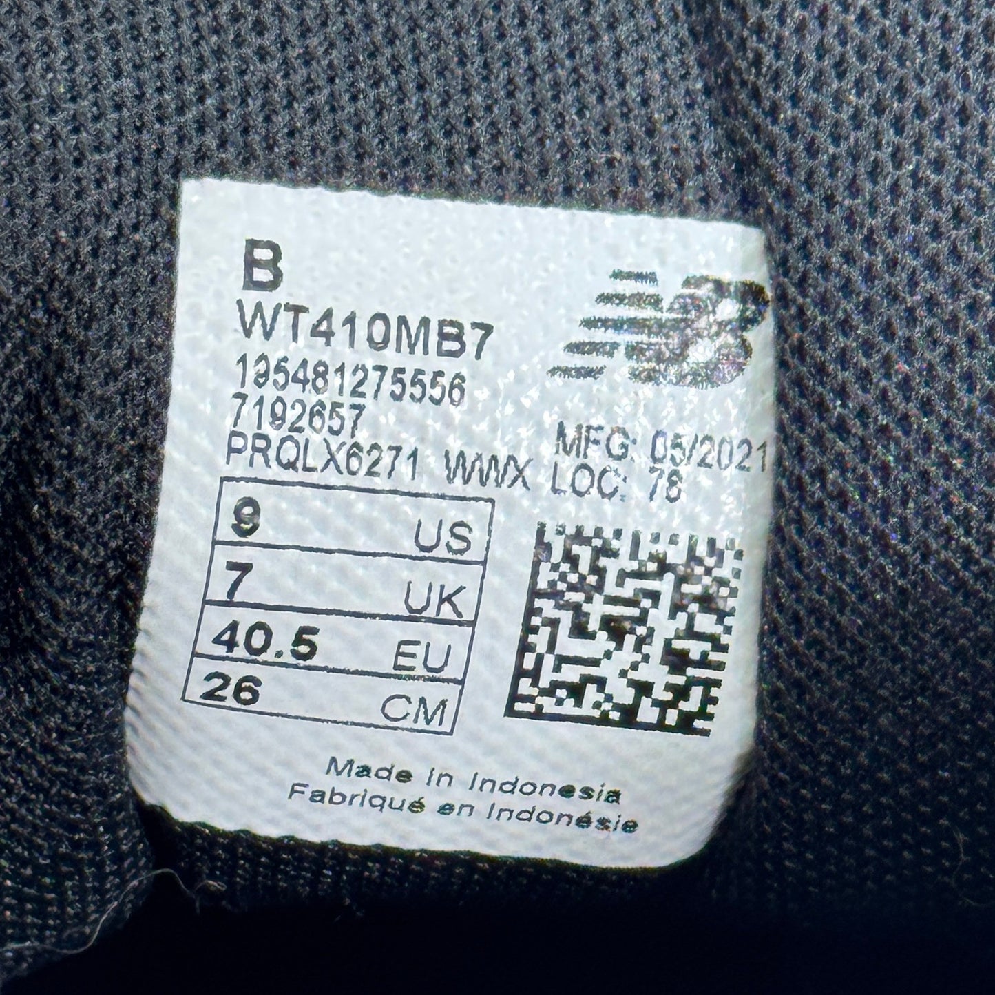 New Balance Running Shoes WT410MB7 Black Purple Womens Size 9 Athletic Sneakers