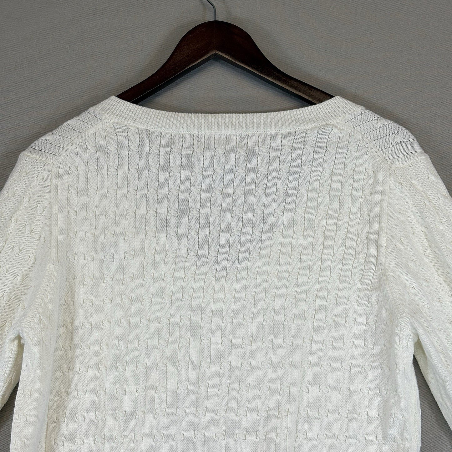 Ralph Lauren Polo Jeans Co Womens XL Sweater V Neck Cable Knit RL Logo