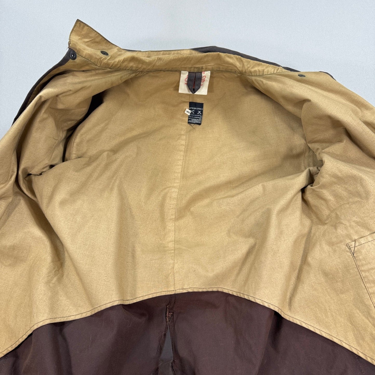 VTG Driza-Bone Riding Coat mens Medium Brown Australian Waxed Cotton Oilskin