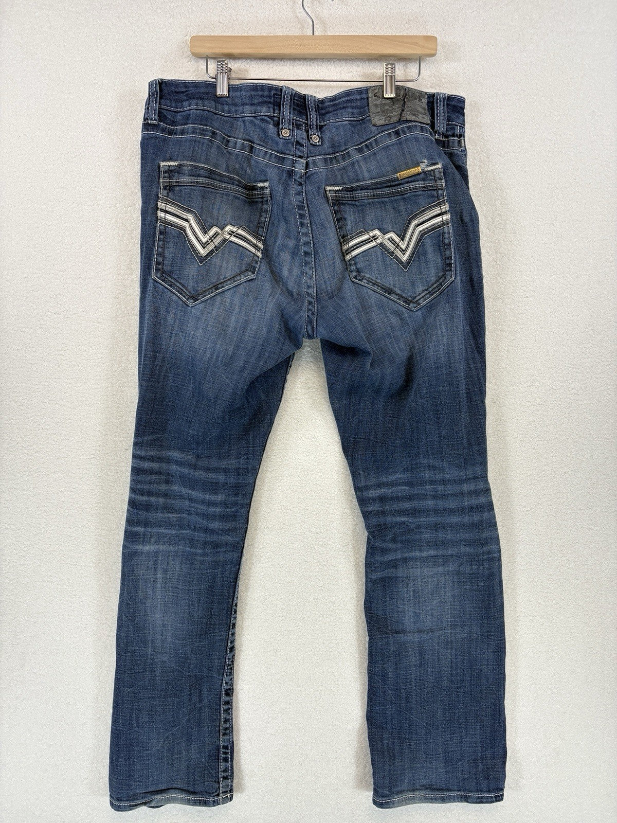 Salvage Supply Co Mayhem Straight Regular Fit Jeans 36x32 Blue Wash SLVG54-46