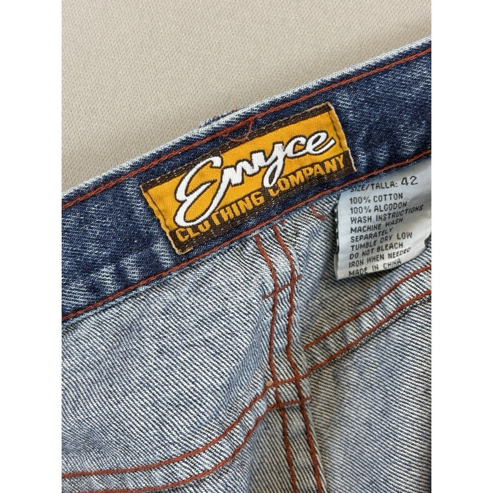 Enyce Jean Shorts Y2K Mens Size 42 Blue Denim 90s Hip Hop Skater Wide Leg