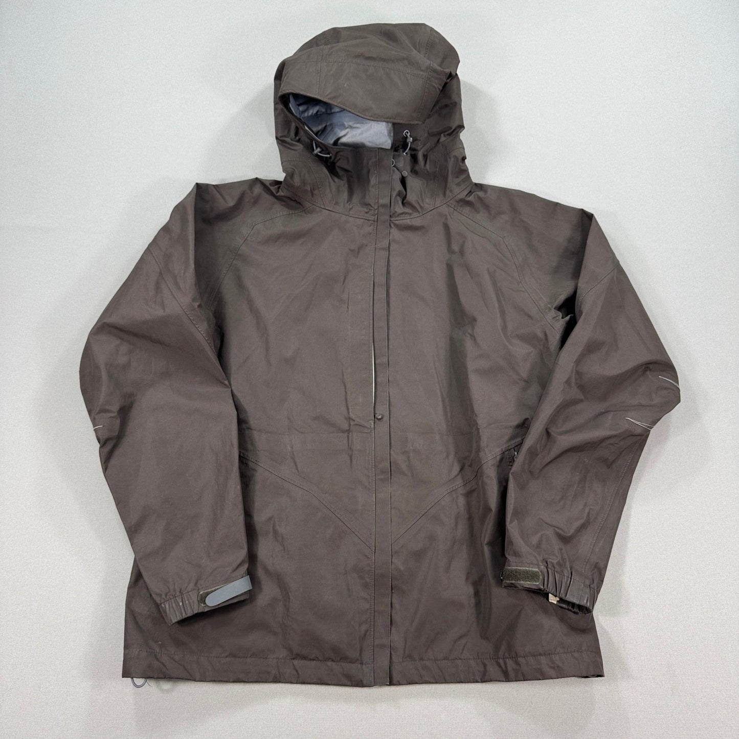 VTG Mountain Equipment Rain Jacket Womens Large Brown Full Zip Waterproof Hooded