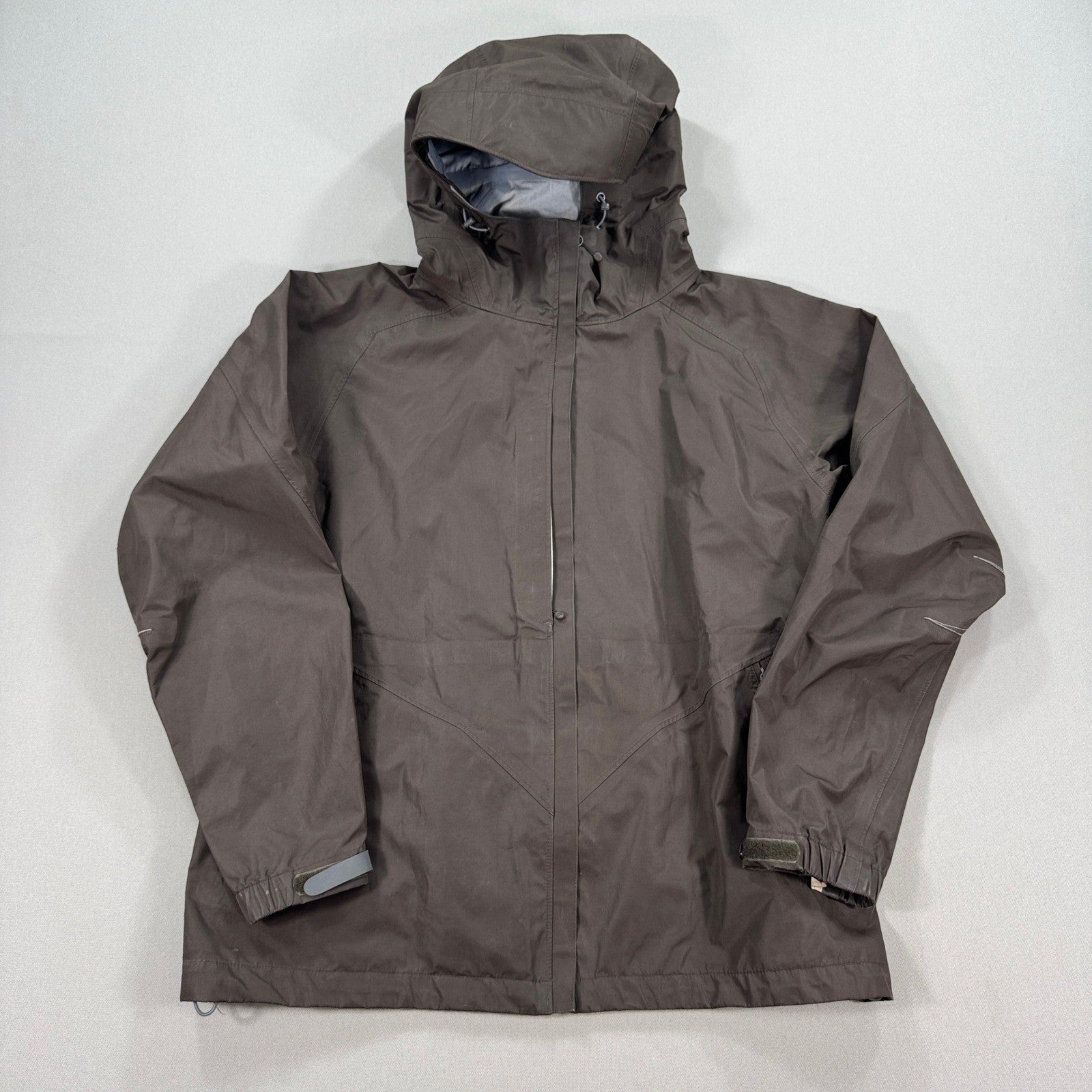 VTG Mountain Equipment Rain Jacket Womens Large Brown Full Zip Waterproof Hooded