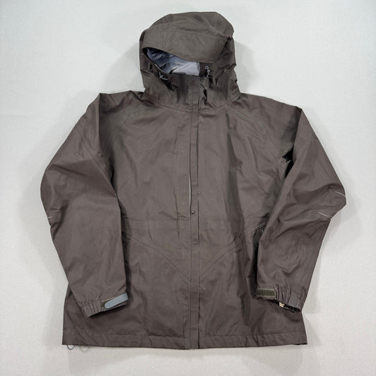 VTG Mountain Equipment Rain Jacket Womens Large Brown Full Zip Waterproof Hooded