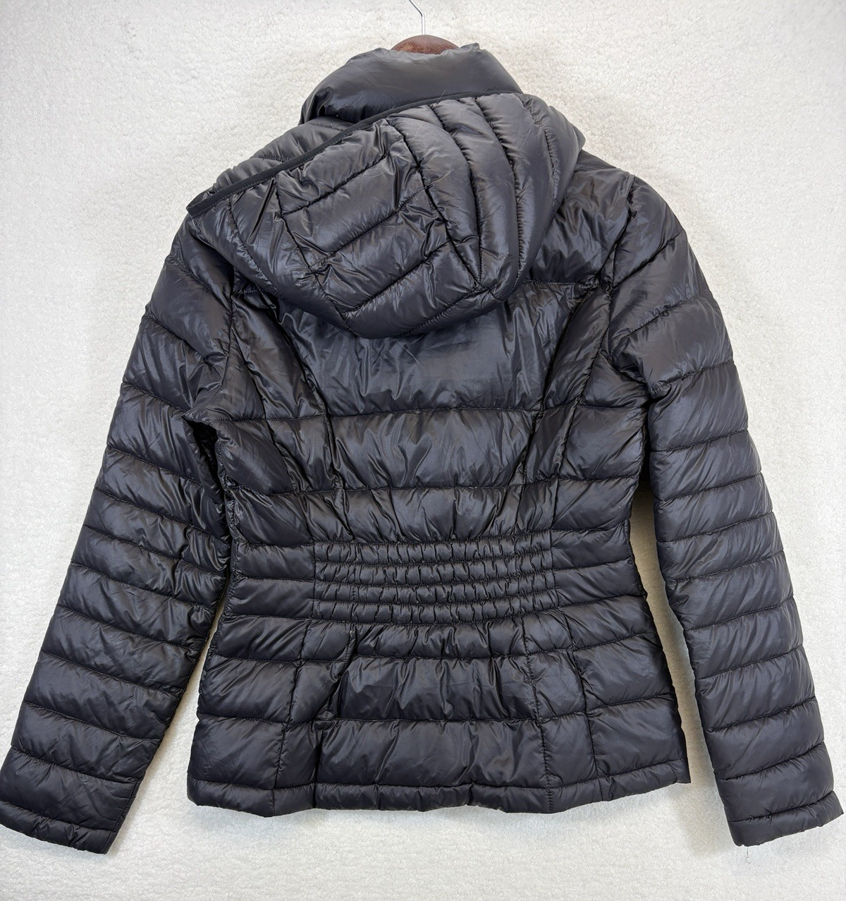 Calvin Klein Puffer Down Jacket Womens Small Black Lightweight Quilted Zip Up