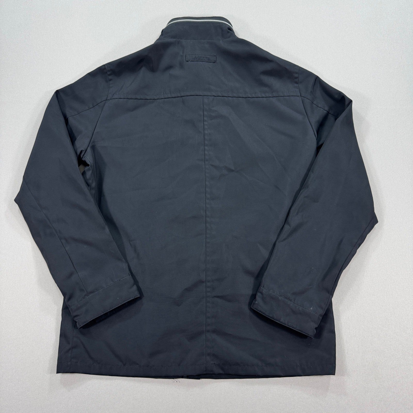 Lacoste Insulated Jacket Stow Away Hood Mens 50/4(M) Black Full Zip Four Pockets