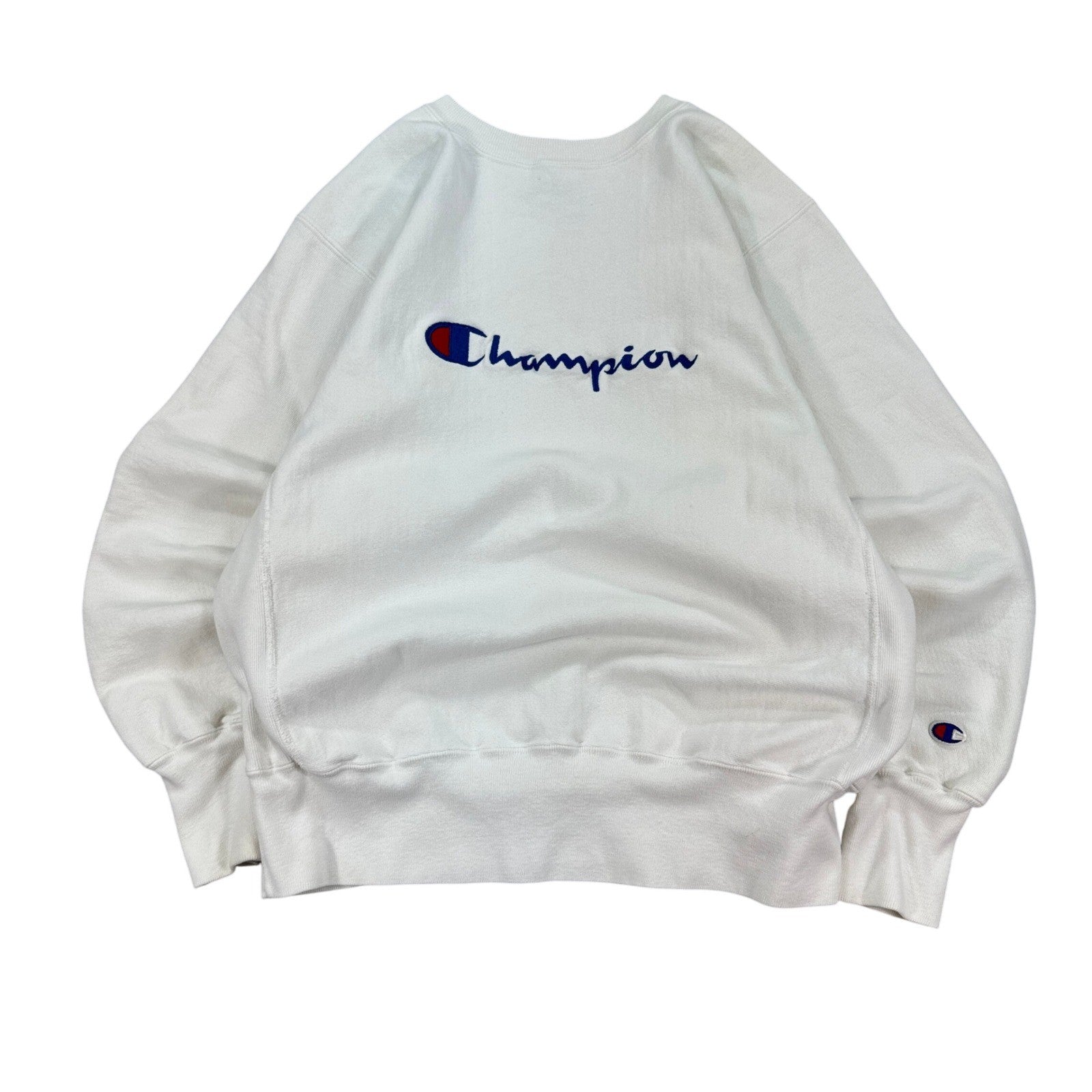 Champion Reverse Weave Sweatshirt mens Large White Embroidered Logo Made in USA