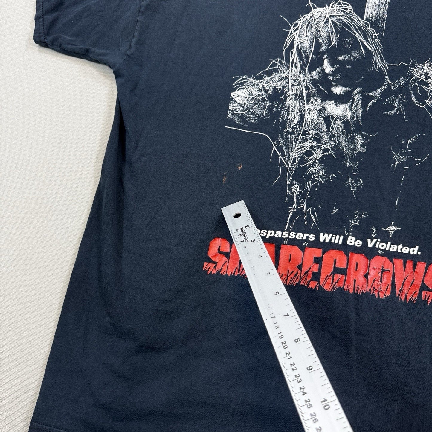 RARE Vintage Scarecrows Horror Movie Promo Art T-Shirt 2XL Fruit of The Loom