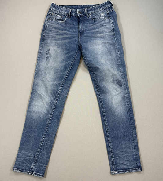 G-Star RAW 3301 Mid Waist Boyfriend Jeans Womens 27x32 Blue Denim Medium Wash