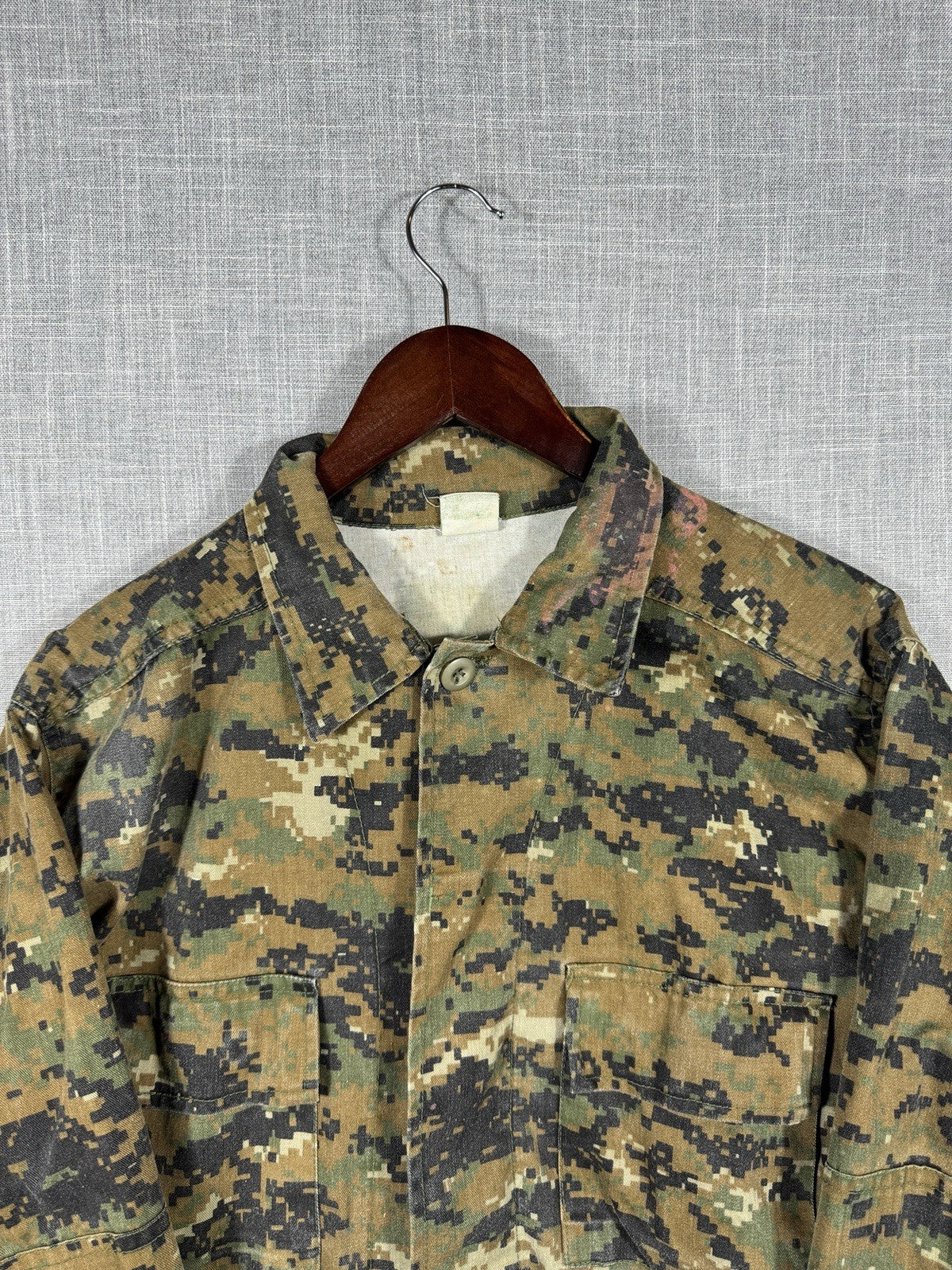 Vintage Canadian Military Digital Camo Combat Jacket Button Up Men’s Unknown Siz