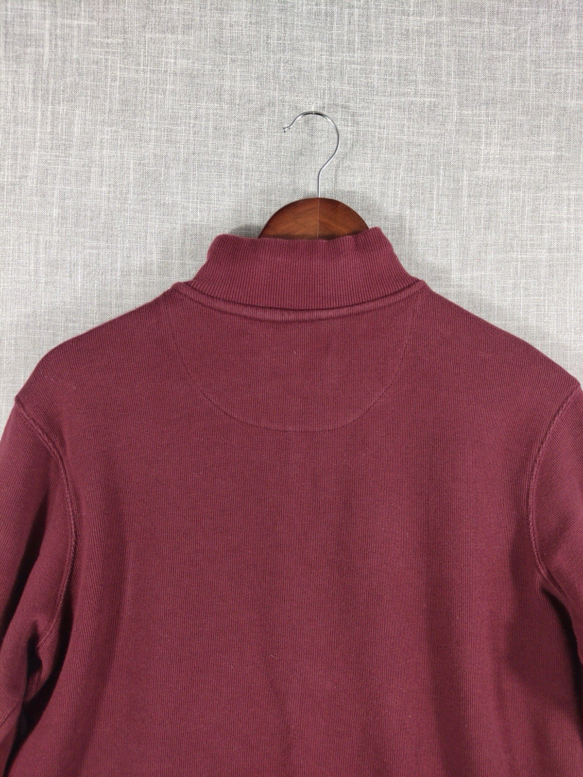 US Polo Assn Mock Neck Wine Red Pullover Quarter Zip Long Sleeves Mens Medium