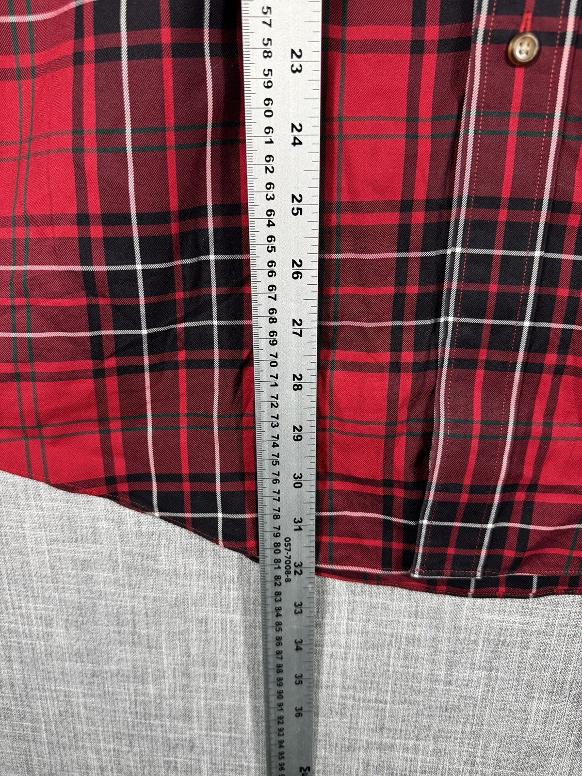 Brooks Brothers mens Polo Shirt Plaid Red Supima Cotton Large Button Down