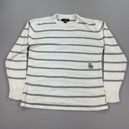 Vintage Billabong Jumper Knit Sweater mens XL Cream Black Embroidered Logo Y2K