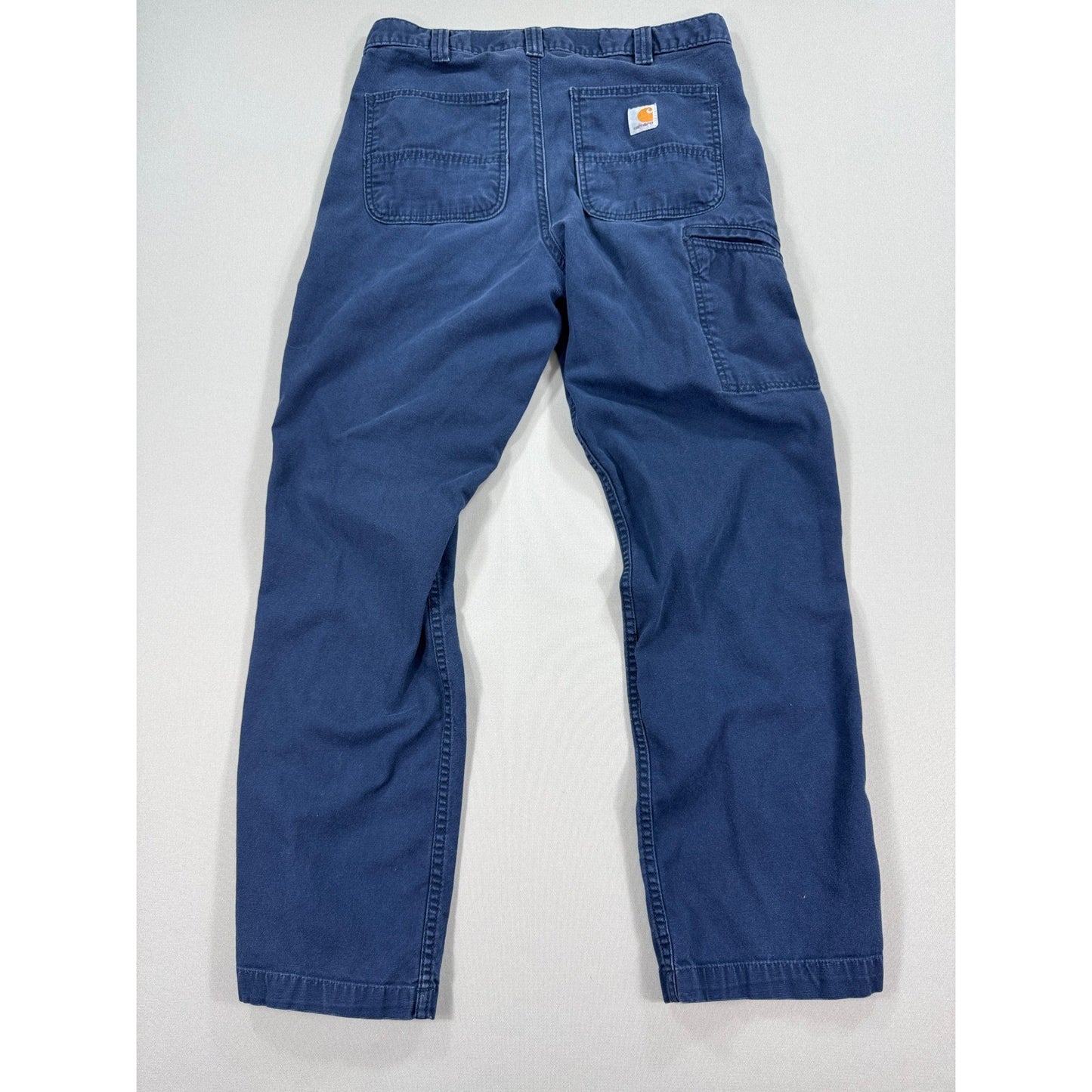 Carhartt Rugged Flex Canvas Work Pants Relaxed Fit mens 33x32 Navy Blue Utility