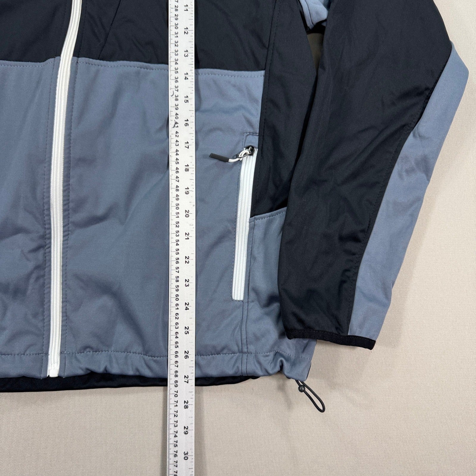 New Balance Windbreaker Jacket mens Large Black Blue Full Zip Mesh Lined Hooded