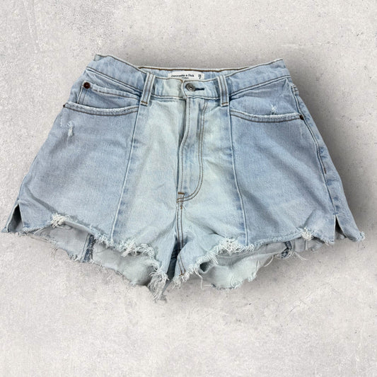 Abercrombie Fitch High Rise Cutoff Denim Shorts Womens 26 Light Wash