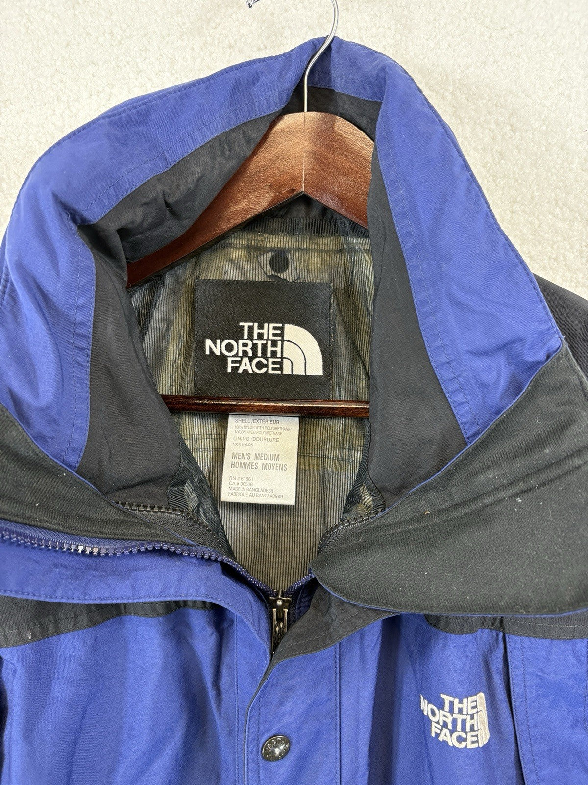 The North Face Nylon Hyvent Parka Jacket Mens Medium Full Zip Hooded Waterproof