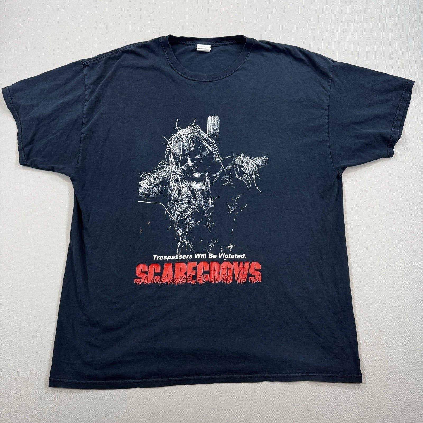 RARE Vintage Scarecrows Horror Movie Promo Art T-Shirt 2XL Fruit of The Loom