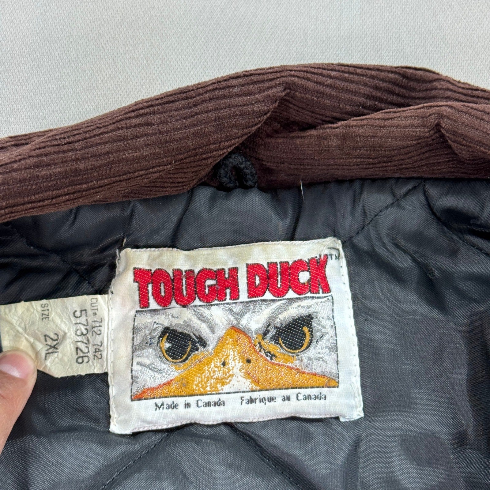 Vintage Tough Duck Chore Jacket mens 2XL Brown Canvas Barn Coat Insulated Lined