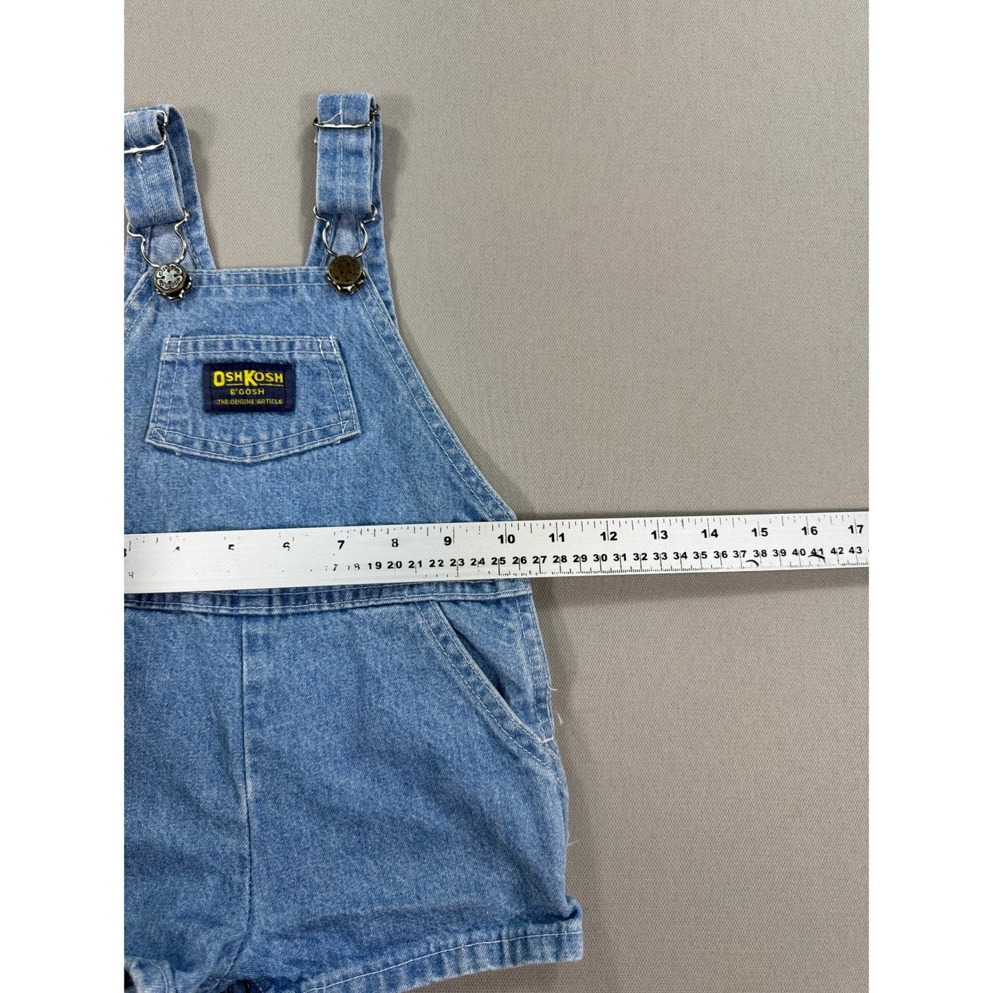 Vintage OshKosh B'gosh Bubble Vestbak Romper Baby Girl's Size 24M Denim
