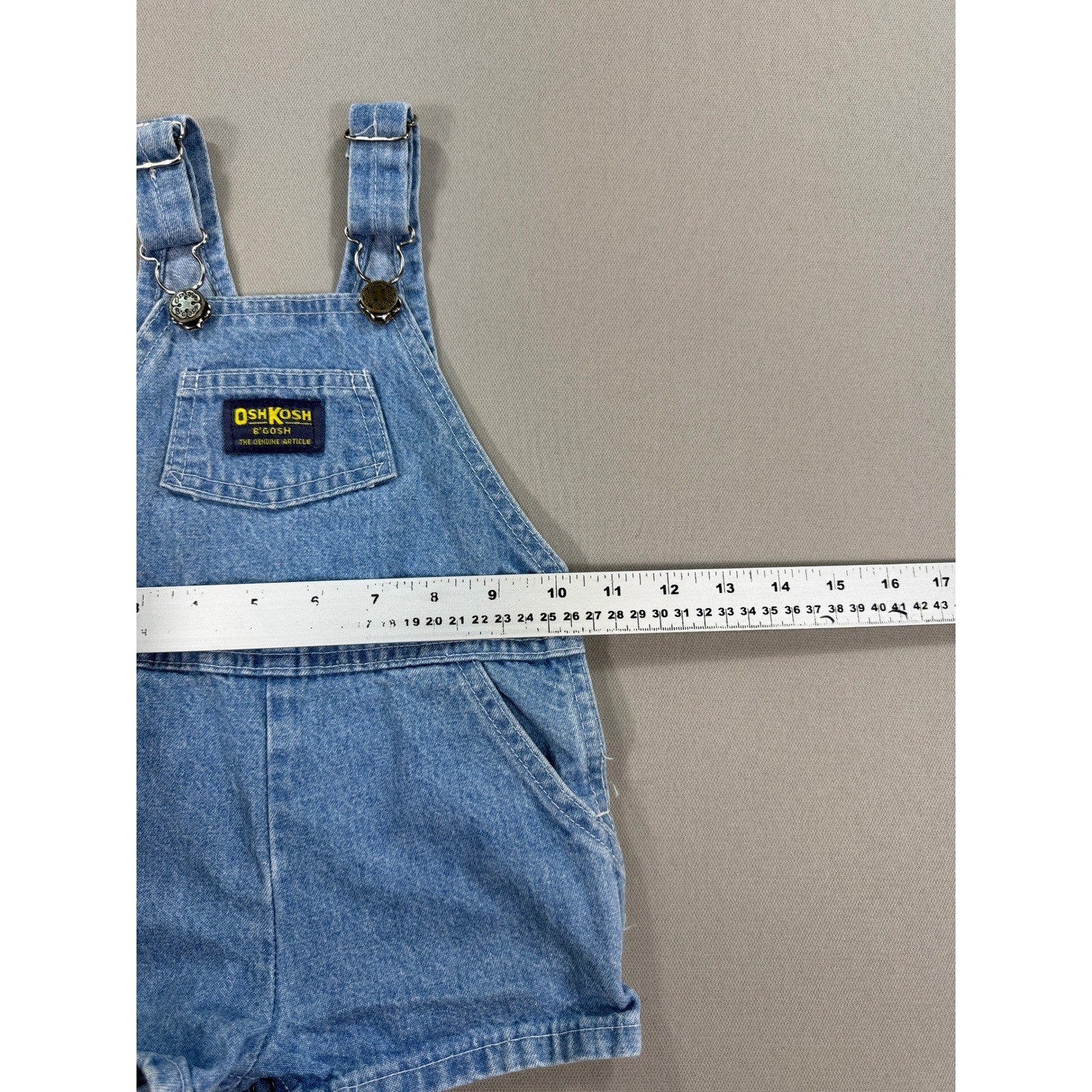 Vintage OshKosh B'gosh Bubble Vestbak Romper Baby Girl's Size 24M Denim