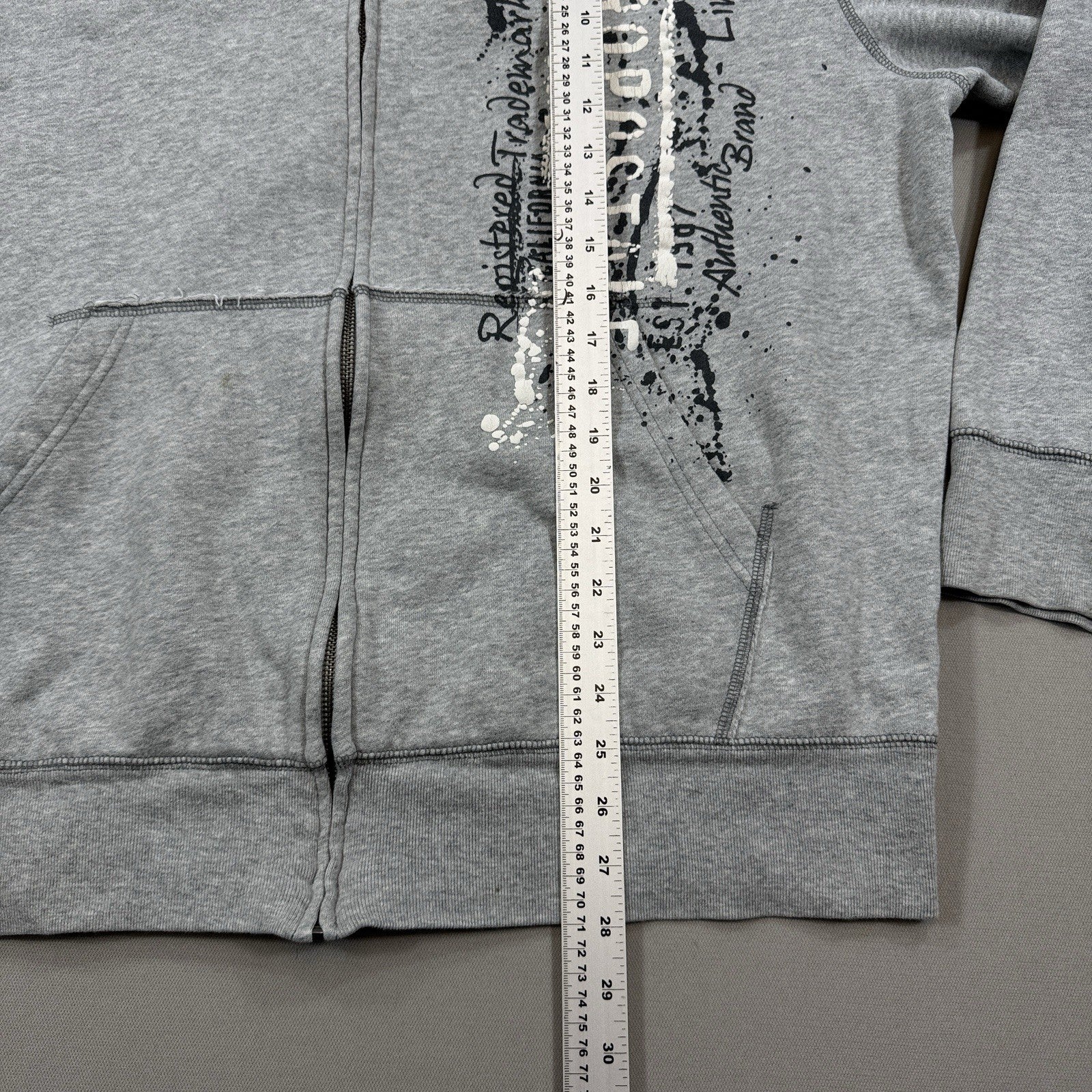 VTG Aeropostale Y2K Hoodie Jacket mens XL Gray Full Zip Fleece