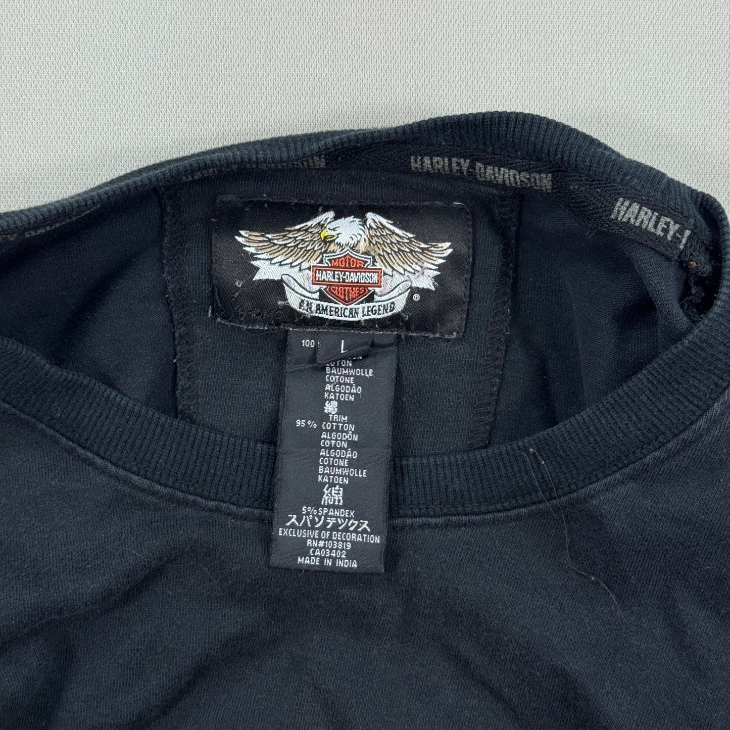 VTG Harley Davidson Long Sleeve Shirt Mens Large Embroidered Patch Y2K