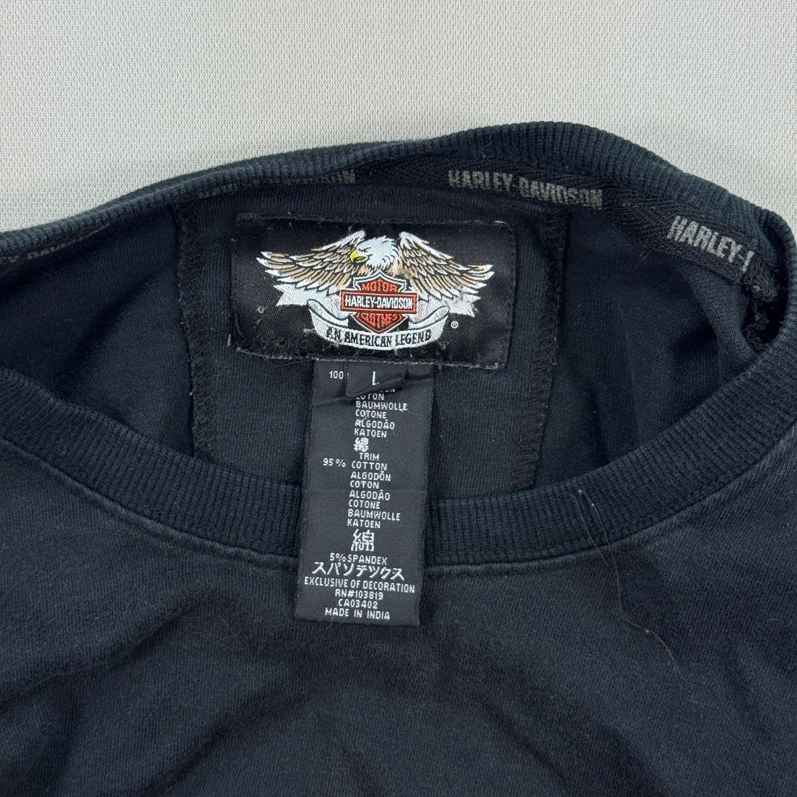 VTG Harley Davidson Long Sleeve Shirt Mens Large Embroidered Patch Y2K