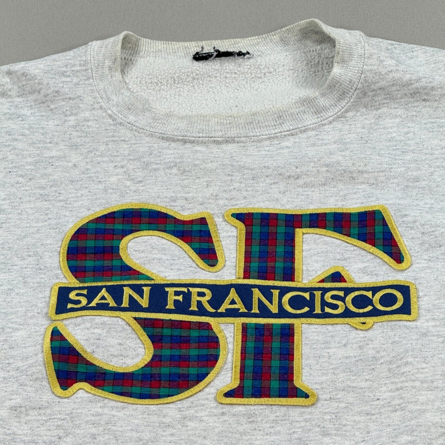 Vintage San Francisco Pullover Sweatshirt XL Gray Embroidered Spellout Graphic
