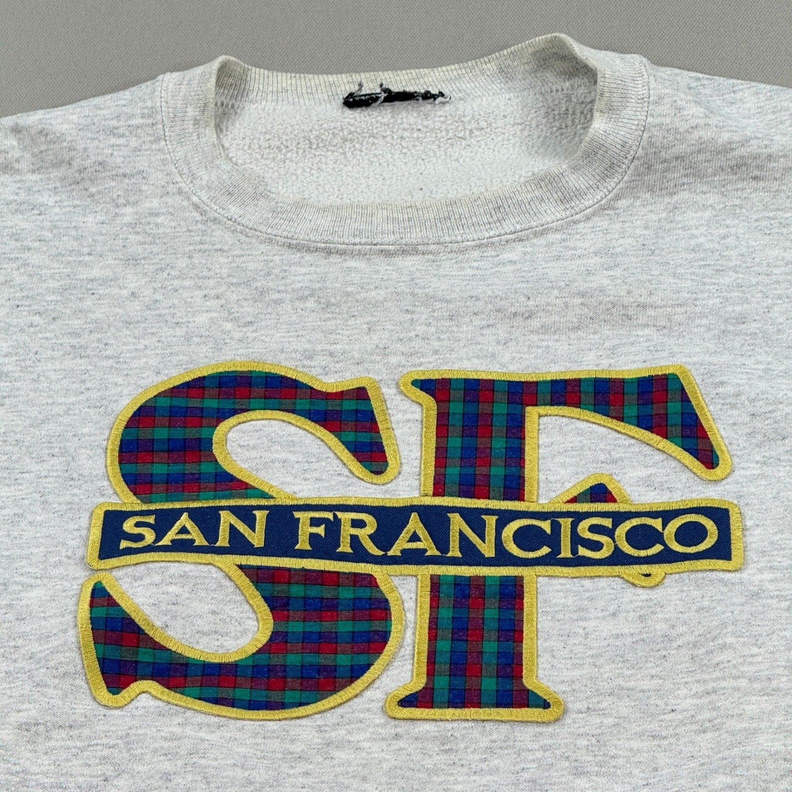 Vintage San Francisco Pullover Sweatshirt XL Gray Embroidered Spellout Graphic