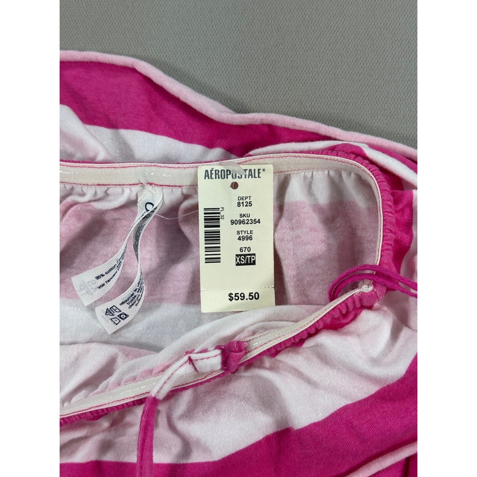 New Aeropostal With Tags Bright pink and white striped maxi dress XS