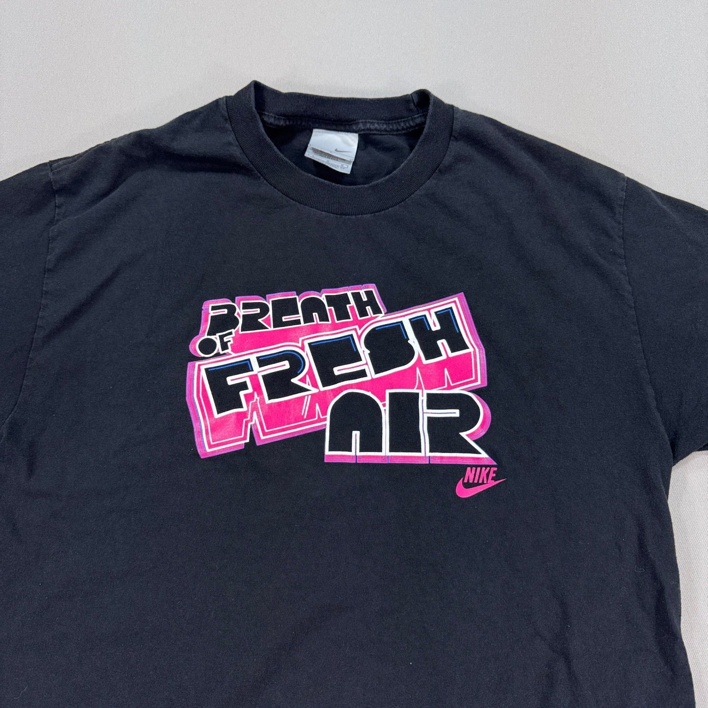 VTG Nike Breath of Fresh Air T-Shirt mens Large 3D Graphic Short Sleeve Y2K