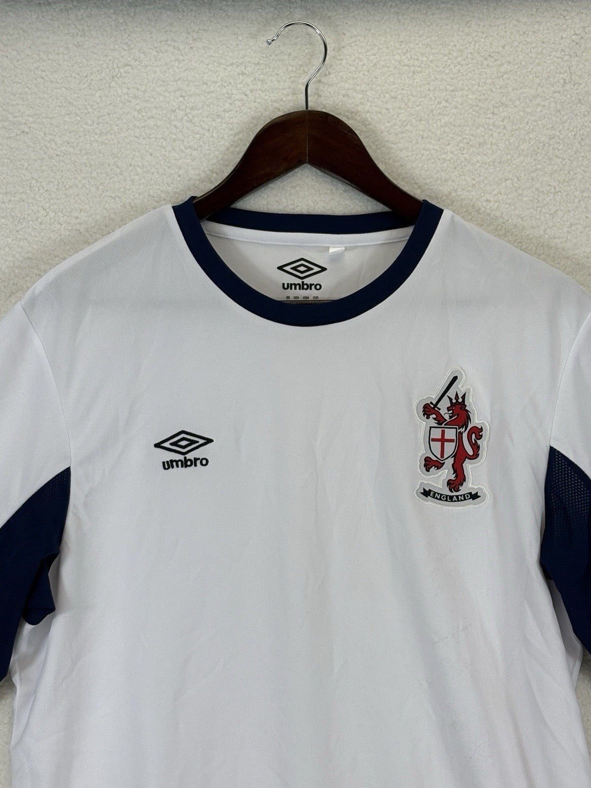England Football Jersey 2009/10 Home Umbro White Embroidered Mens M
