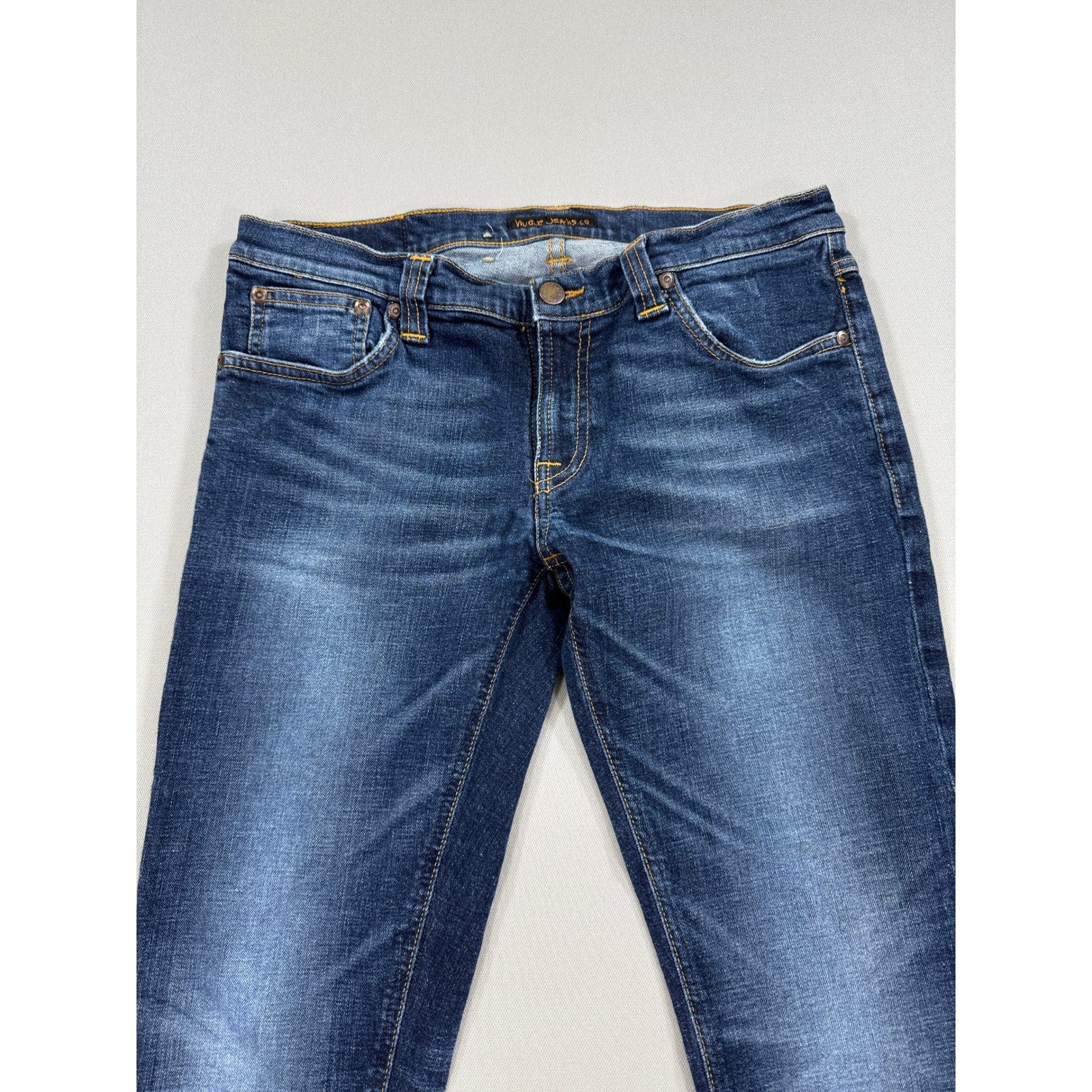 NUDIE Jeans Co. Jeans mens 32x32 Denim Tight Long John Org Calm Blue