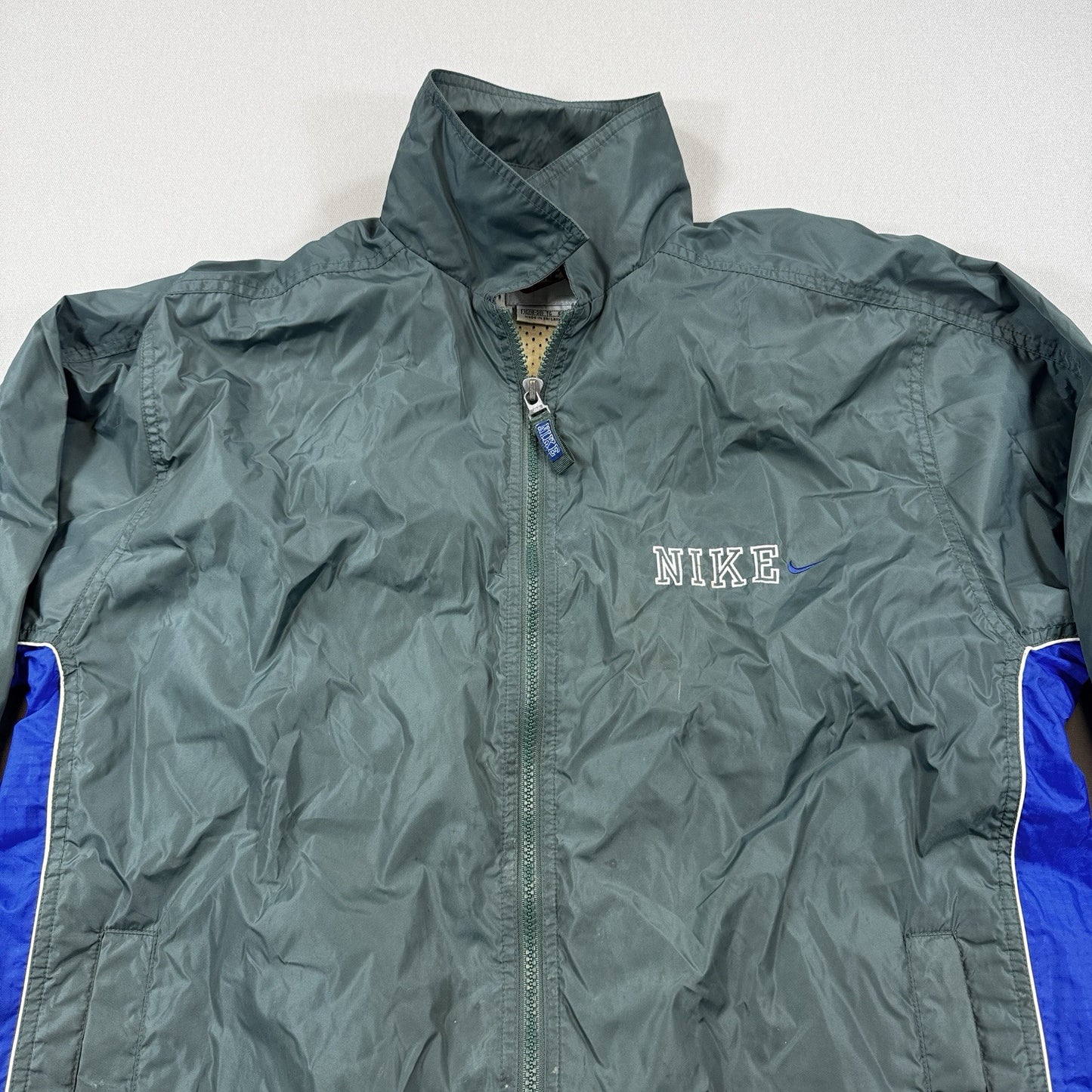 Vintage 90s Nike Windbreaker Jacket XL(18-20) Green Full Zip Athletic