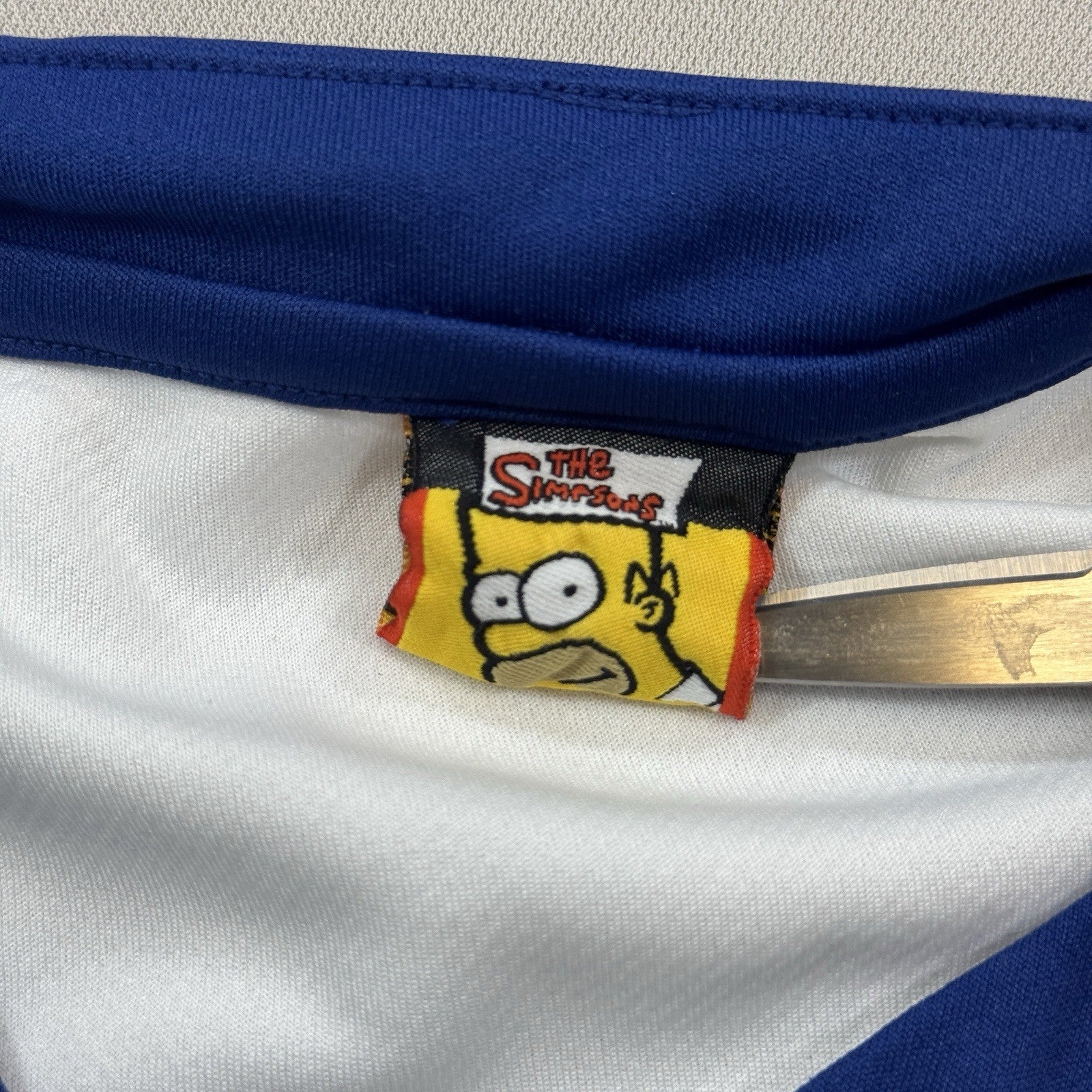 Vintage The Simpsons Hockey Jersey mens XL White The Home Game Pullover Cartoon