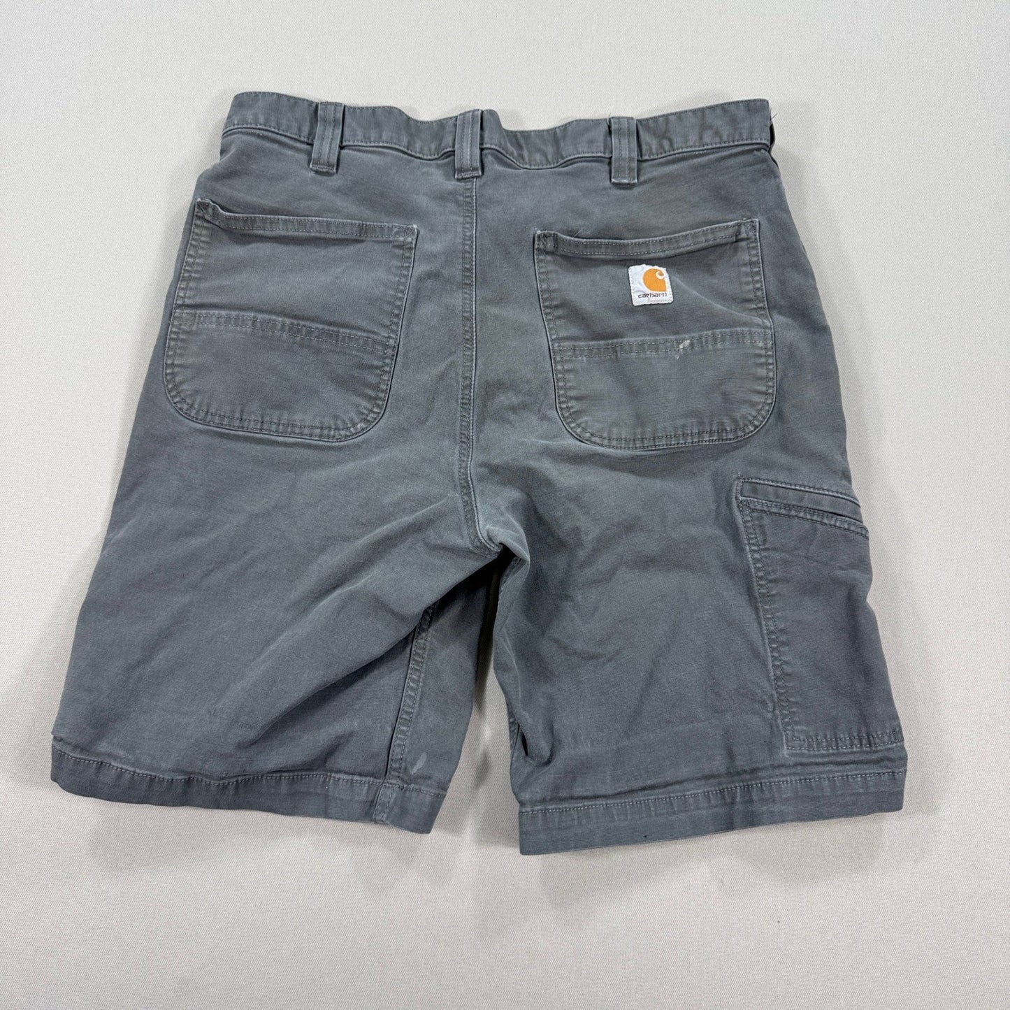 Carhartt Relaxed Fit Work Shorts Canvas Rugged Flex mens Size 34 Gray Ripstop