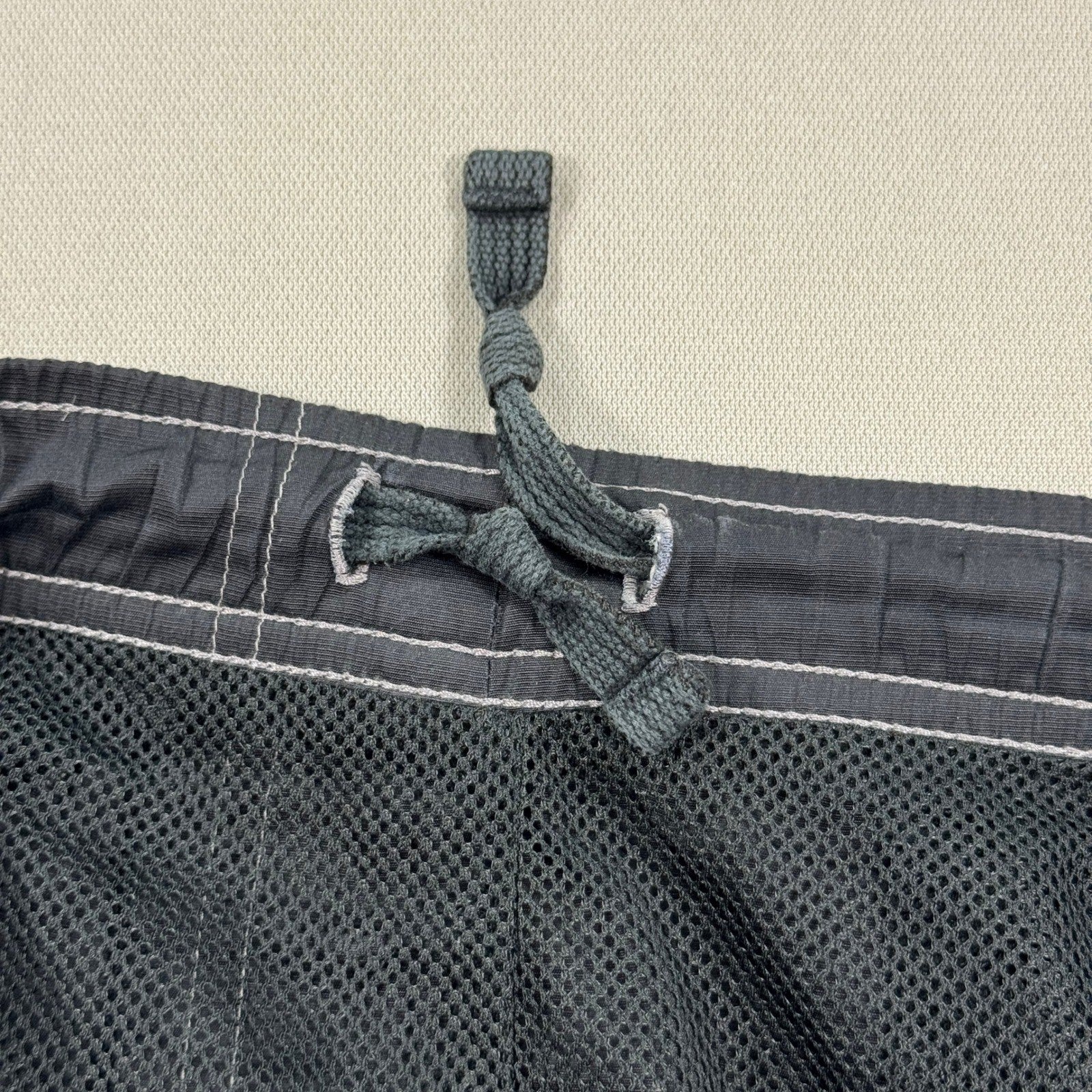 Vintage Nike Nylon Track Pants Wide Leg mens Large Windbreaker Drawstring Black