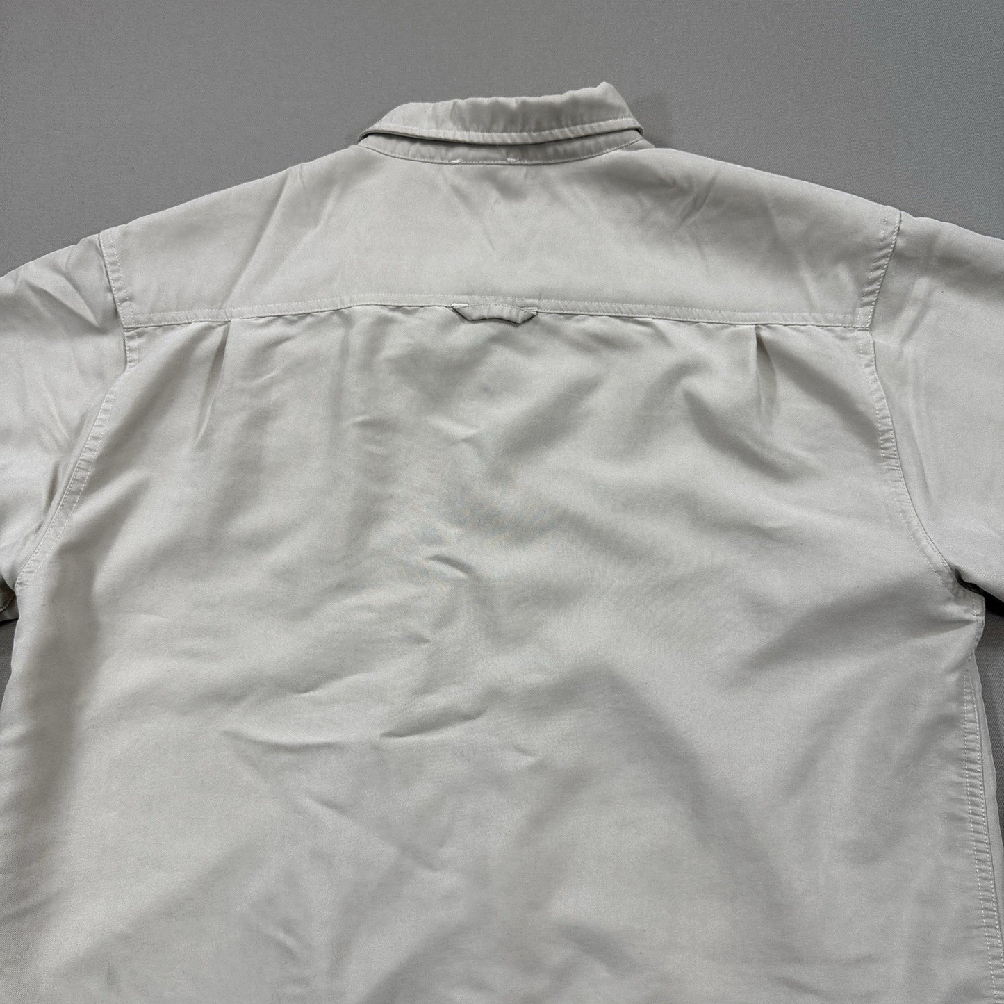 The North Face Long Sleeve mens Large Beige Button Up Shirt Outdoor Hiking