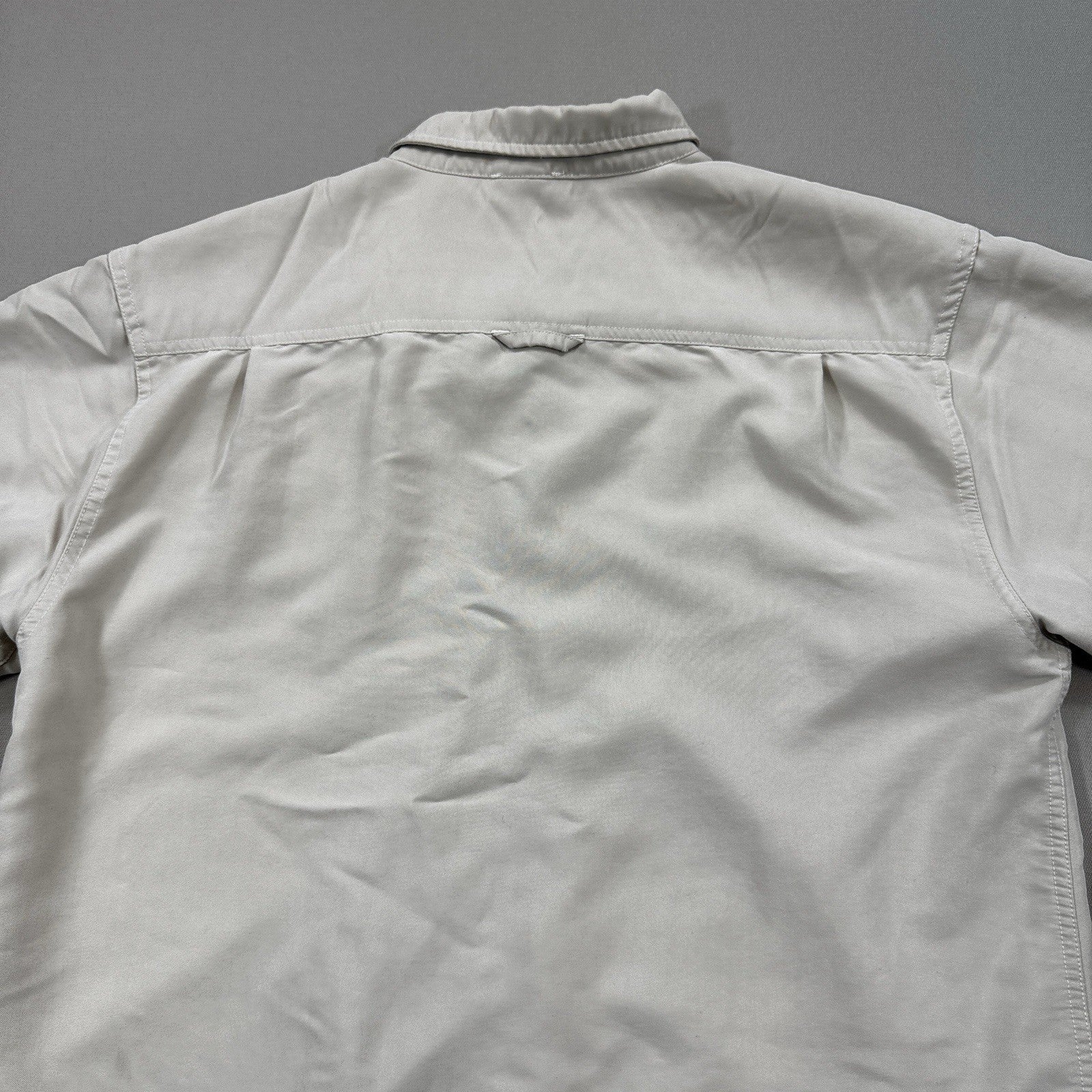 The North Face Long Sleeve mens Large Beige Button Up Shirt Outdoor Hiking