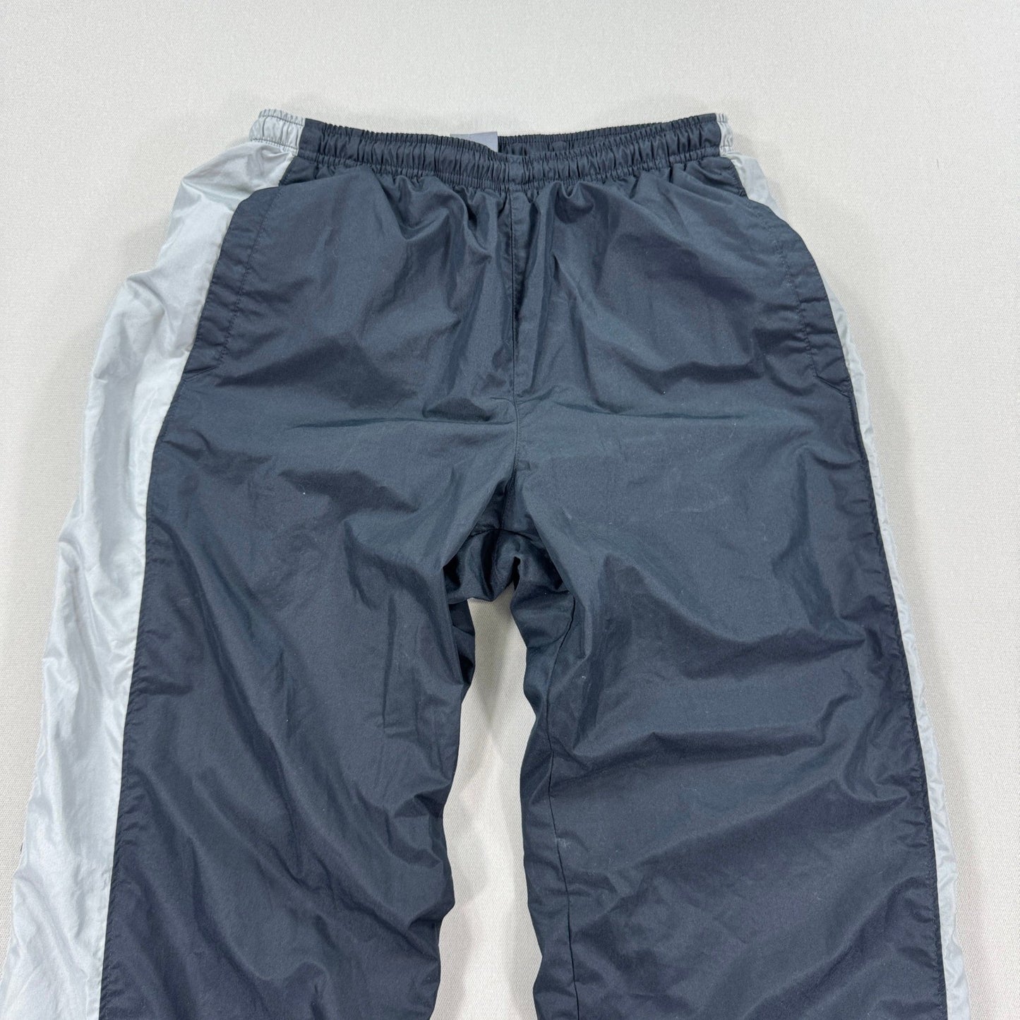 Vintage Nike Track Pants Mens Small Gray Silver Lined Drawstring Lightweight Y2K